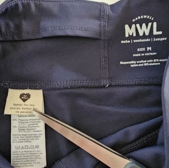 Madewell Women's‎ MWL Form High-Rise Navy Blue Leggings Size Medium - Picture 4 of 7